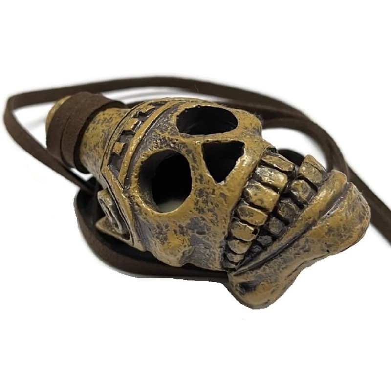 Ghostbusters Afterlife Aztec Death Skull Whistle Antique Gold Earthen Props