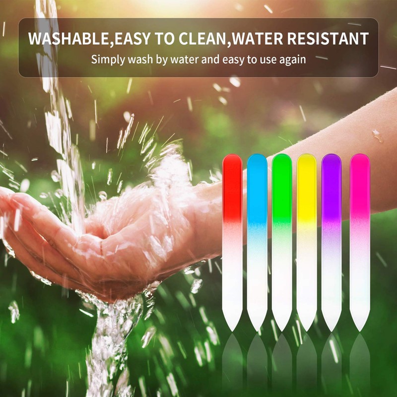 Honoson 24 Pieces Crystal Glass Nail Files Czech Glass Fingernail