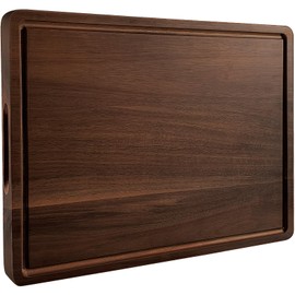 Large Acacia Wood Cutting Board for Kitchen, 17x12 Inch Reversible Wooden Chopping Board Charcuterie Board with Juice Grooves and Handle for Meat, Cheese, Vegetables, Fruits, Bread