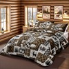 3 Piece Cabin King Size Quilt Sets Farmhouse Rustic Reversible