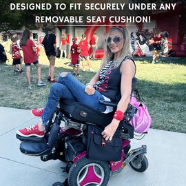 Wheelchair Bag by CushPocket - Large Premium Storage Bag with 2 Pockets, Magnetic Closure, Quality Zipper, and Durable Oxford Fabric for Front or Back Hanging (Black) - Buy Two for Extra Storage