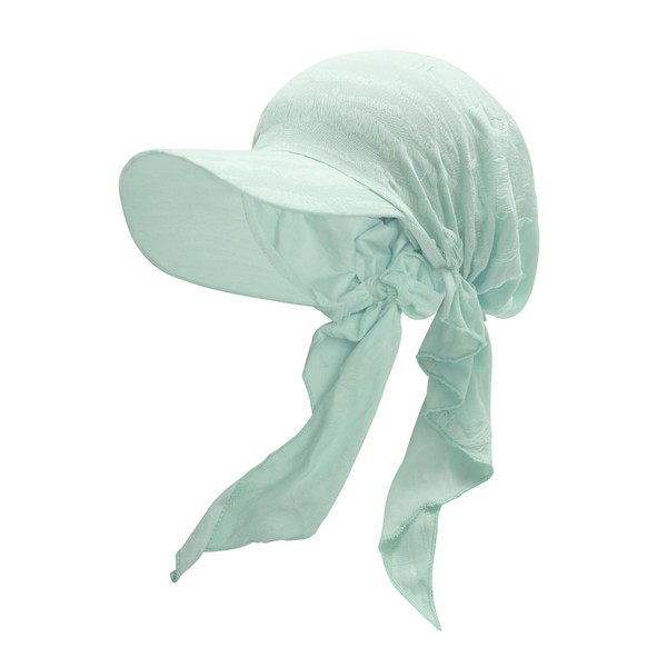 ZLYC Women's Summer Chemo Headwear with Brim Visor Pre-Tied Lightweight