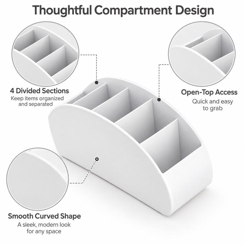 Remote Control Organizer for TV & Media Accessories – 5-Slot