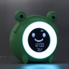Kids Alarm Clock Cartoon Animal Shaped Gentle Music Night Light