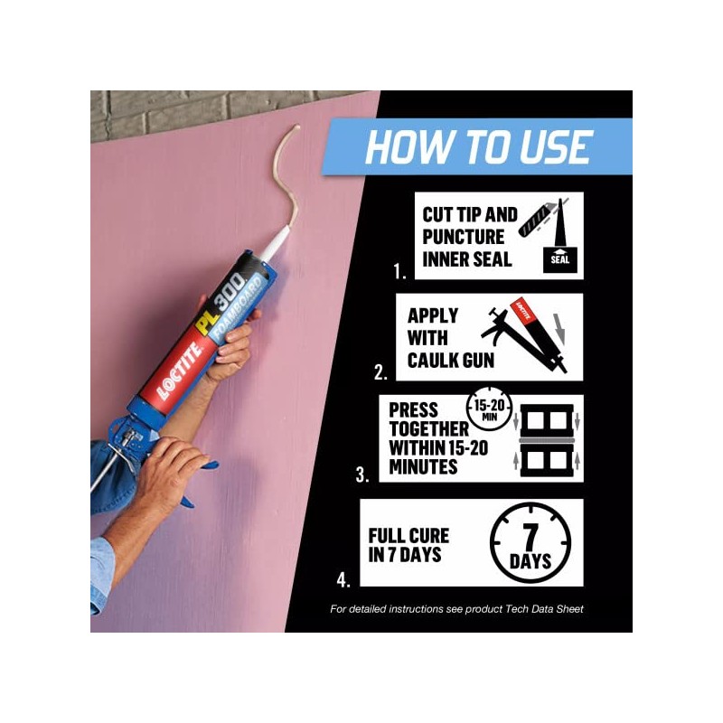 Loctite PL300 Foamboard Adhesive, 10 fl oz, Cartridge (12 Pack)