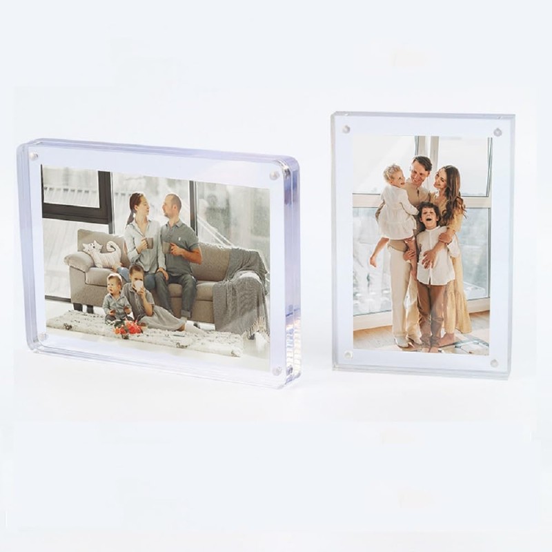 Acrylic Photo Frame - Double Sided Picture Frame with Magnetic,