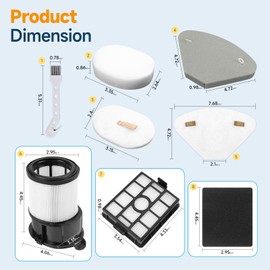 Replacement for Shark IP3251,IP3253 Cordless PowerDetect vacuum,2Auto-empty Dock Filter,4Pre-motor Filter Assembly,2Handheld Vacuum Post-motor Filter,4Pre-moter Filters,4Carbon Cotton,1Brush