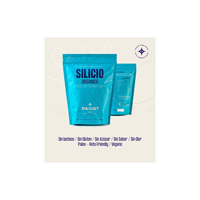 Silicio Orgánico Algas Fosilizadas Suplemento Alimenticio Saborizante Gluten Azúcar Conservadores