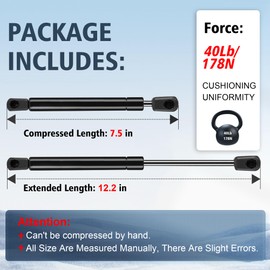C16-11028 12 inch 40 Lb/178N Gas Shocks Struts 12" Lift Supports for Truck Pickup Tool Box, Weatherguard Aluminum Toolbox are Topper Camper Shell Side Windowr, Set of 2