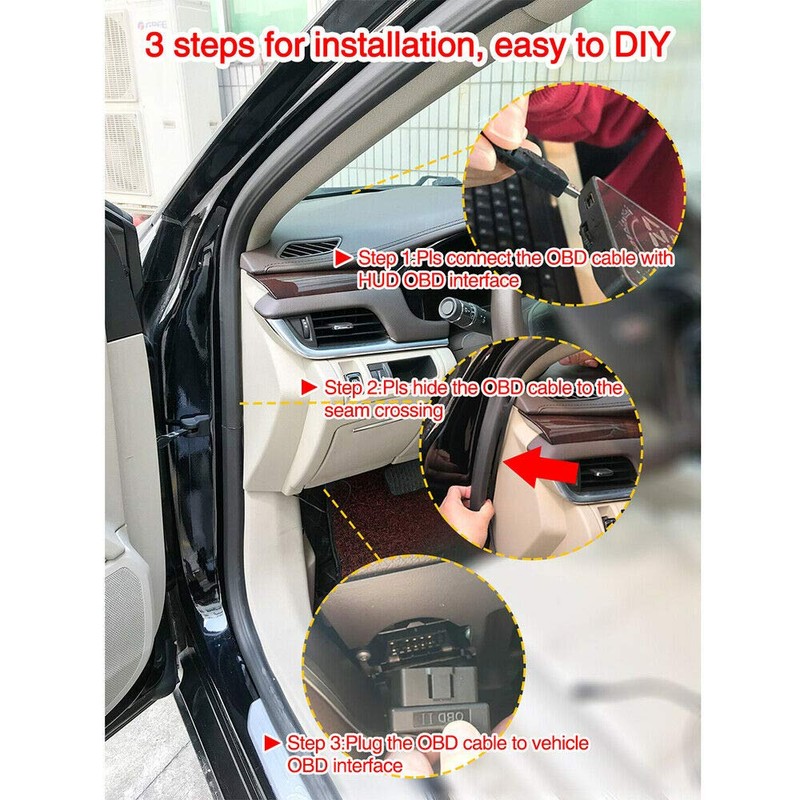 Car Head Up Display OBD2 II HUD Projector Speedometer RPM