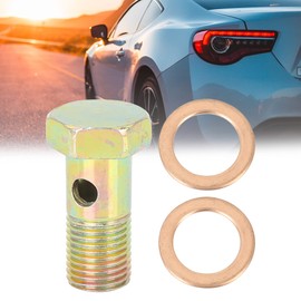X AUTOHAUX Hollow Bolts Metric Thread Brake Adjustment Adapter with 2 Pieces M12 Washers M12 x 1.25mm