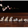 Silver Resin Small Elephants Statues Home Decor Collection Gift Set
