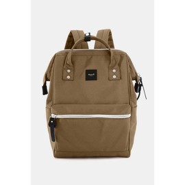 Himawari Water Resistant Canvas Backpack Bag with Side Pockets - Large Size - Color: Khaki, Size: One Size