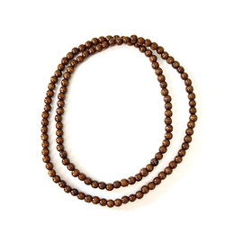 POYAMUSE Beaded Strand Necklace for Men and Women - Handmade African Necklace with 8mm Natural Wood Beads, HipHop Wooden Strand Necklace for Women and Men - Brown