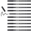 edding 1300 colour pen medium - black - 10 pens