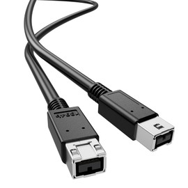 LUKFOCAB FireWire 800 IEEE 1394b 9pin to 9pin Cable, FireWire 800 (M/M) Male to Male Cord, Triple-Shielded 2FT, 9-9 Cord for PC, Digital Cameras MacBook Pro, Mac Mini, Audio Device