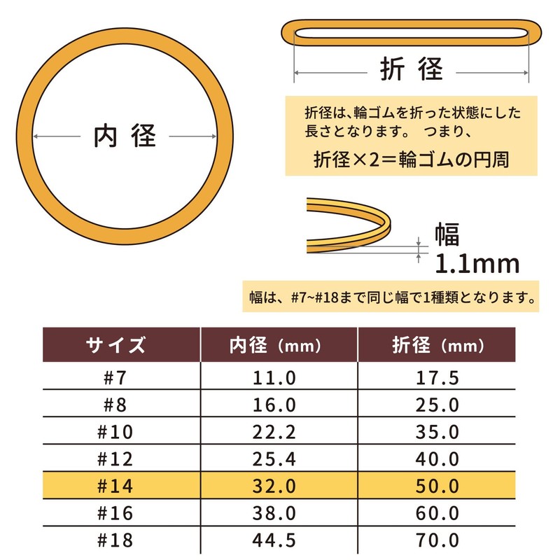 GF-011 Rubber Band Oband #14 3.5 oz (100 g) Box,