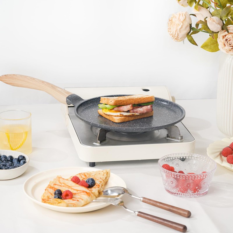 JEETEE Crepe Pan Nonstick, 11 inch Comales Para Tortillas Griddle
