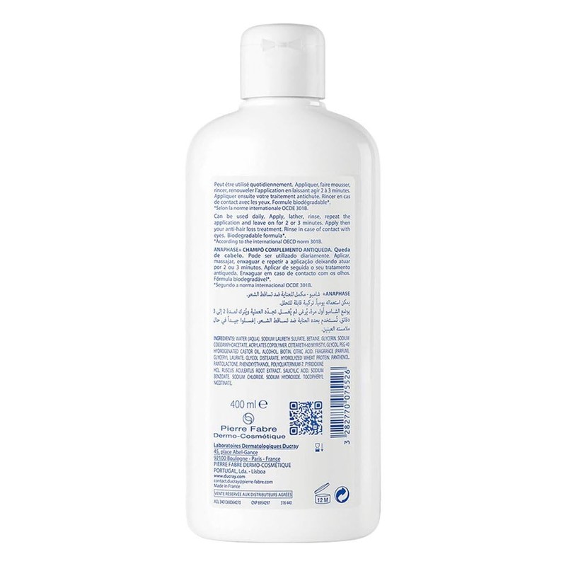 DUCRAY Anaphase+ Shampoo Supplement for Hair Loss 400 ml Shampoo