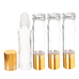 OHPHCALL 10ml Essential Oil Bottle Set Gold Essential Oil Roller Dispenser Leakproof Aromatherapy Jars