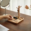 THFLSTR Solid Beech Wood Key Tray and Bowl for Entryway