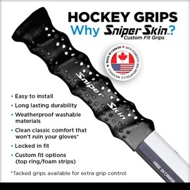 SNIPER SKIN Ice Hockey Grip | Better Alternative to Rubber Grip Tape for Handles | Easy to Install, Lightweight, Waterproof Hockey Stick Grip | Universal Sizing for Adults & Youth | Yellow Shadow