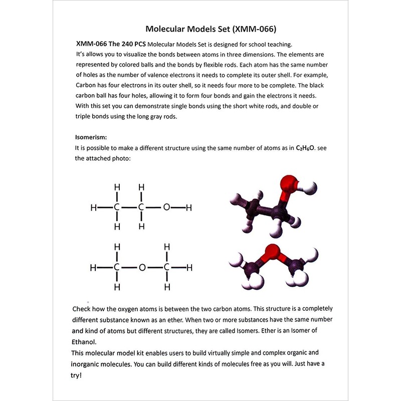 Molecular Model of Chemistry, 240 Pieces Basic Biochemical Structure Building