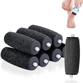 8PCS Express Pedi Replacement Rollers Roller Refills for Electric Pedicure Replacement Foot File Heads Durable Foot File Replacement Rollers for Scholl Velvet Smooth Black