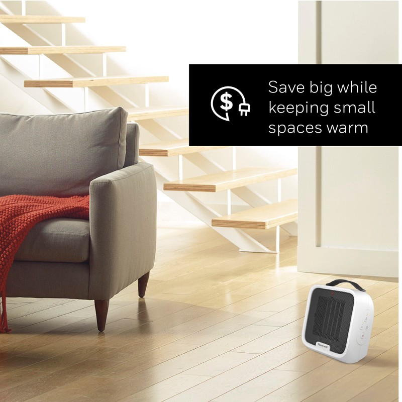 Honeywell UberHeat Plus Ceramic Space Heater for Small Rooms, White