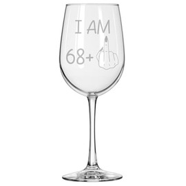 Wine Glass Goblet Gift Female Middle Finger Funny 69th Birthday For Her 69th Birthday For Women (16 oz Tall Stemmed)