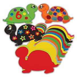 Springboard Jumbo Paper Tortoise Shapes for Classroom Display - Precut Shapes for Classroom Decorations - Arts and Crafts for Kids - Teacher Essentials - 30 x 16 cm - Assorted Colours - 100-Pack