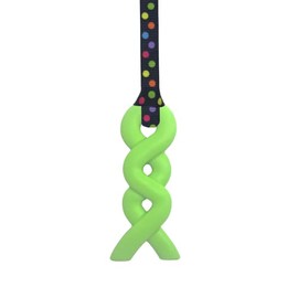 Sensory Oojamabobs - Squiggle Pendant chew Necklace - Autism - Green (54cm, Spots)