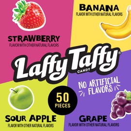 Laffy Taffy Strawberry, Grape, Sour Apple & Banana Candy Variety Pack, 18.7 Oz
