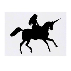 'Girl and Unicorn' Temporary Tattoo - Water Resistant, Skin-Safe, Non-Toxic Transfer (TO00075515)