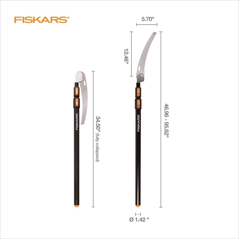 Fiskars Telescopic Pole Pruner (Extends from 3-feet to 8-feet), Hand