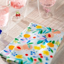 Karma, Waffle Weave Tea Towel Set of 2, 100% Cotton Waffle Weave Kitchen Dish Towels, 28x20 Inch Tea Towels for Kitchen Cleaning & Drying Dishes, Sparrows