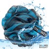 Loofah-Charcoal Bath-Sponge-Blue-Green XL-75g by Shower Bouquet - Extra Large 4