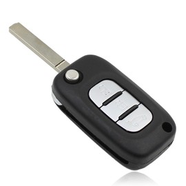 Remote Key Shell Case for Renault 3 Button Flip Fob for Renault Clio Twingo Megane Scenic Laguna Espace Kangoo Safrane Master Trafic Vivaro Modus (3 Buttons)