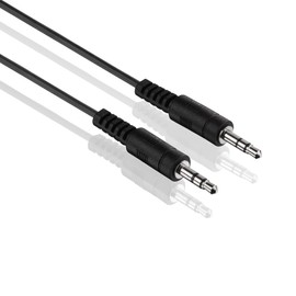 HDSupply AC010-030 Audio Stereo Connection Cable 3.5 mm Male to 3.5 mm Male Ultra Slim Design 3.00 m Black