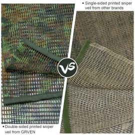 GRVCN Sniper Veil Tactical Scarf Military Body Camo Mesh Net, Double-Sided Camouflage Pattern Scarf