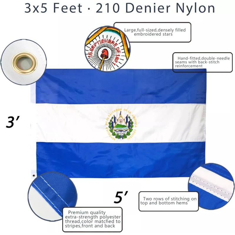 Anley EverStrong Series Cuba Flag 3x5 Ft Nylon Embroidered Cuban