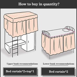 Students Dormitory Blackout Bed Curtain, Cabin Bunk Bed Tent Canopy, Dustproof Lightproof Breathable Single Sleeper Bed Cloth Privacy Bed Shading Blackout Cloth Home School Bed Decoration Gift