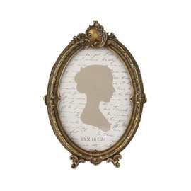 Sunlit Vintage Picture Frame 5x7 Inch, Oval Antique Photo Frames with Glass Front, Bronze