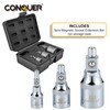 CONQUER 3 Pcs Magnetic Socket Extension Bar 1/4" 3/8" &