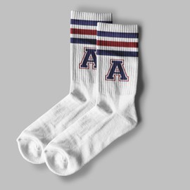 SSQBZU Striped Socks with the Letter ‘A’, Letter Socks for Men&Women, Back-to-school Gifts for Him&Her, Family, Friends, Birthday Gifts, Initial Socks Gifts, Christmas Gifts. (169)