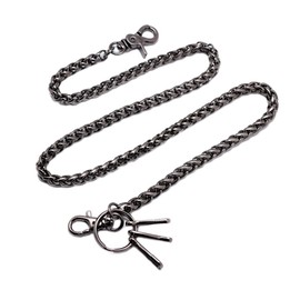 UNIQSUM Simple Rope shape wallet chain Biker Punk Jean Key chain (31inch, Gun-Metal)