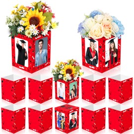 Weekgrat 6 Pcs 2025 Graduation Centerpieces for Tables Graduation Centerpieces Graduation Photo Table Toppers Graduation Decorations Class of 2025 Graduation Centerpieces for Tables (Red)