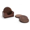 Qarmijaer 6Pcs Walnut Wood Coasters Placemats Decor Round Heat Resistant
