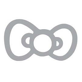 Cute Kitty Bow Vinyl Sticker Decals (Pack of 2) for Car Bumper Window Laptop Tablet Phone (4" x 2.3", Silver)