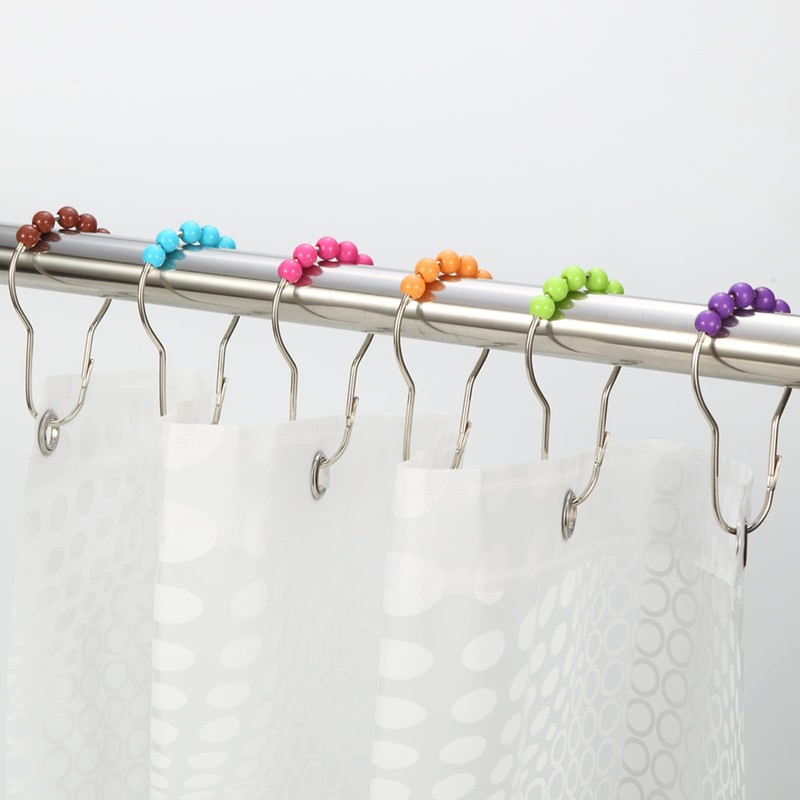Amazer Rustproof Stainless Steel Shower Curtain Hooks Rings Set of